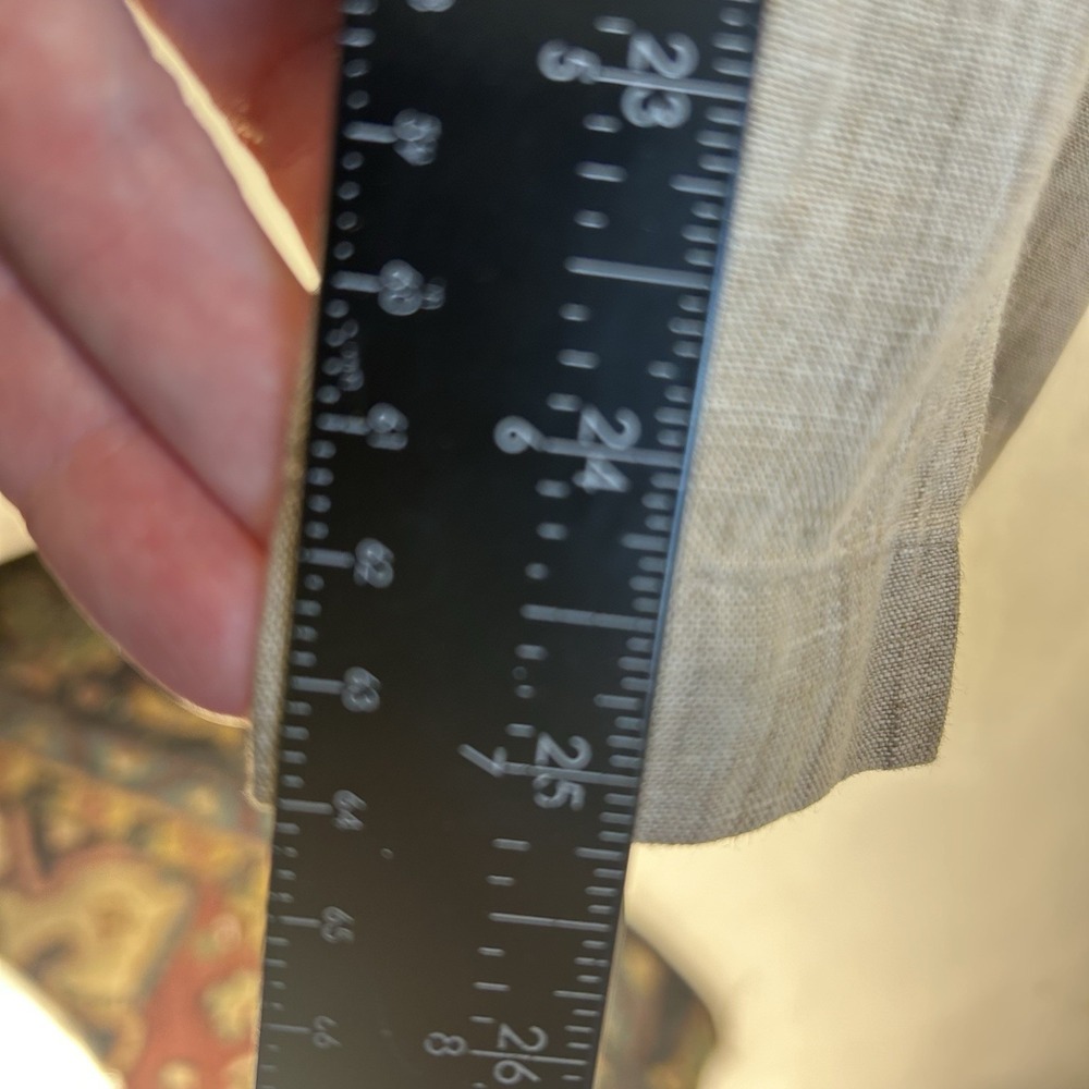 Eileen Fisher 100% Organic Linen Pant Tan Medium Ankle Tapered Elastic Pull On - Picture 6 of 13